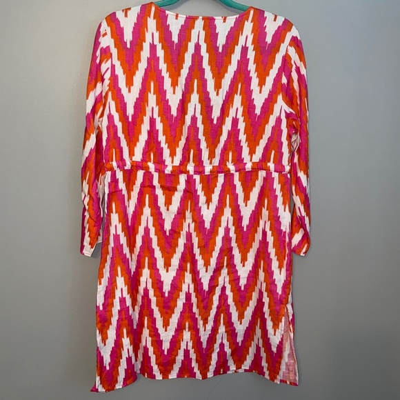 EUC Talbots V Neck 100% Linen Tunic Cover-Up Size Medium - Picture 5 of 6